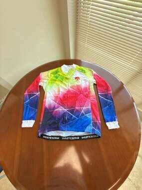 Weimostar Women's Long Sleeve Cycling Jersey Geometric Rainbow